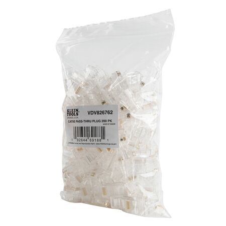Pass-Thru™ Modular Data Plugs, RJ45-CAT5e, 200-Pack