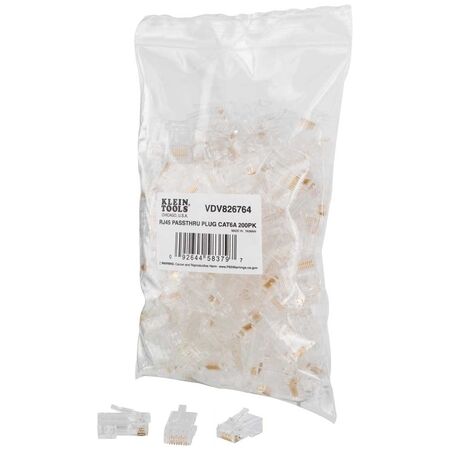 Pass-Thru™ Modular Data Plugs, RJ45-CAT6A, UTP 200-Pack