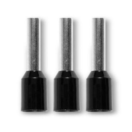 Bootlace Terminal Pre-Insulated Black 1.5mm² Length 8mm 50 Pack