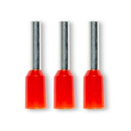 Bootlace Terminal Pre-Insulated Red 1mm² Length 8mm 50 Pack