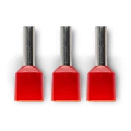 Bootlace Terminal Pre-Insulated Twin Red 2x 1mm² 100 Pack