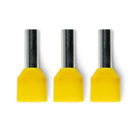 Bootlace Terminal Pre-Insulated Twin Yellow 2x 6mm² 100 Pack