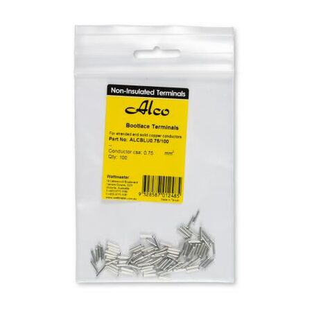 Bootlace Terminal Non-Insulated 0.75mm² 100 Pack