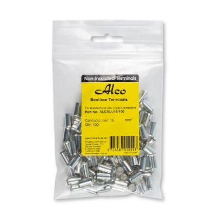 Bootlace Terminal Non-Insulated 16mm² 100 Pack