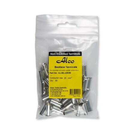 Bootlace Terminal Non-Insulated 25mm² 50 Pack
