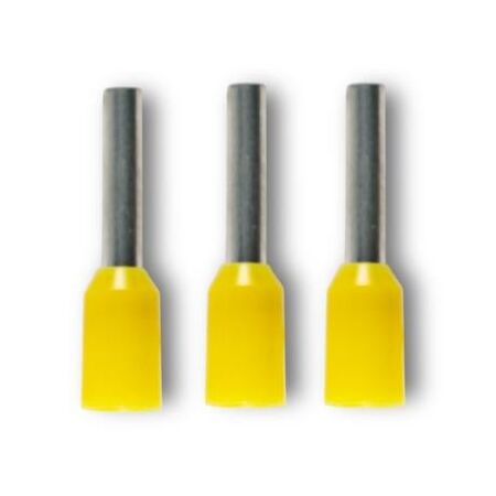 Bootlace Terminal Pre-Insulated Yellow 1mm² Length 6mm 100 Pack