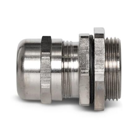 Cable Gland Brass Nickel Plated M25 Unarmoured Cable Diameter 10-14mm Thread Length 12mm