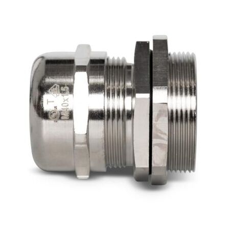 Cable Gland Brass Nickel Plated M40 Unarmoured Cable Diameter 18-25mm Thread Length 15mm