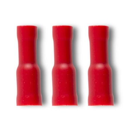 Crimp Terminal Pre-Insulated Bullet Receptacle 4mm 0.5-1.5mm² Red 50 Pack