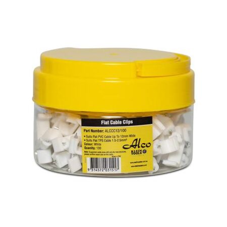 Cable Clip Flat Polyethylene Width-12mm White 100 Pack Cable Clip Flat Polyethylene Width-12mm White 100 Pack