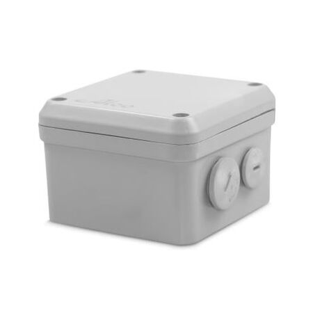Ezibox Junction Box Weatherproof IP56 PVC Enclosure 105x105x72mm with Accessories for 20/25mm Entries Grey