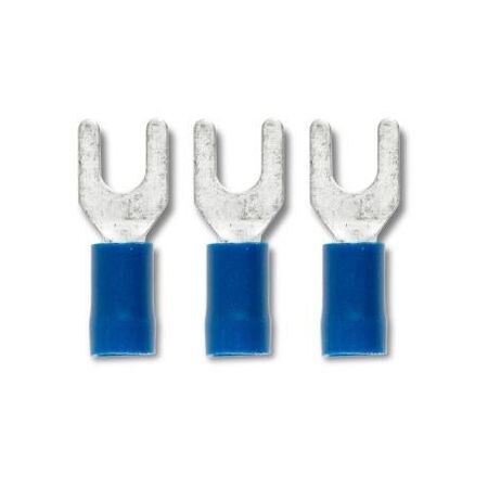 Crimp Terminal Pre-Insulated Fork 4mm Cable 1.5-2.5mm² Blue 100 Pack