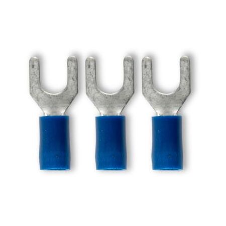 Crimp Terminal Pre-Insulated Fork 5mm Cable 1.5-2.5mm² Blue 100 Pack