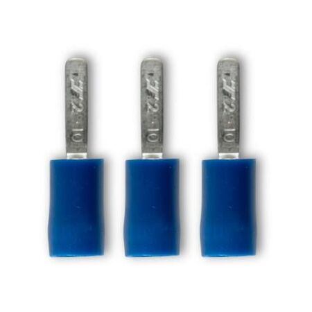 Crimp Terminal Pre-Insulated Flat Blade Length 10mm Cable 1.5-2.5mm² Blue 100 Pack