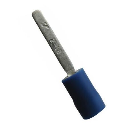 Crimp Terminal Pre-Insulated Flat Blade Length 18mm Cable 1.5-2.5mm² Blue 100 Pack