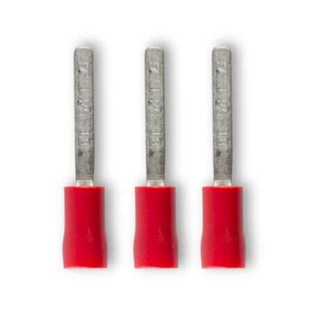 Crimp Terminal Pre-Insulated Flat Blade Length 18mm Cable 0.5-1.5mm² Red 100 Pack