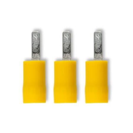 Crimp Terminal Pre-Insulated Flat Blade Length 10mm Cable 4-6mm² Yellow 50 Pack