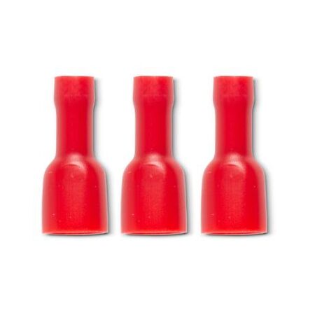 Crimp Terminal Quick Disconnect Fully Insulated 0.5-1.5mm² Female Width 6.35mm Red 50 Pack