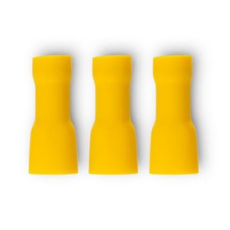 Crimp Terminal Quick Disconnect Fully Insulated 4-6mm² Female Width 6.35mm Yellow 50 Pack
