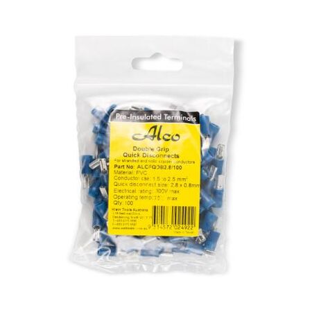 Crimp Terminal Quick Disconnect Insulated 1.5-2.5mm² Width 2.8mm Blue