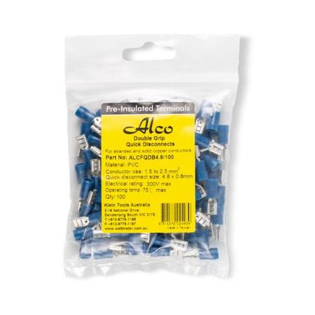 Crimp Terminal Quick Disconnect Insulated 1.5-2.5mm² Width 4.8mm Blue