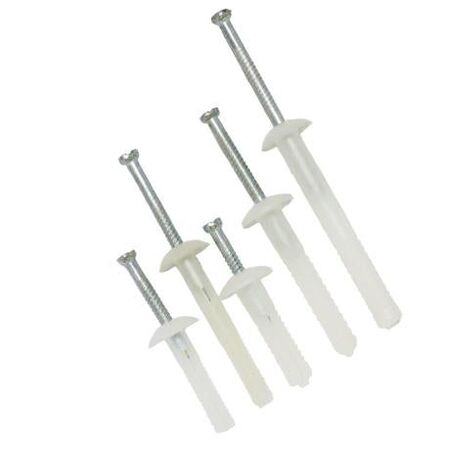 Nylon Nail Anchor Mushroom Head Diameter 6.5mm x Length 25mm 50 Pack