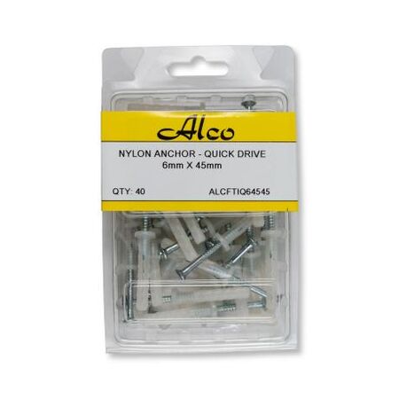 Nylon Nail Anchor Quick Drive Head Diameter 5mm x Length 45mm