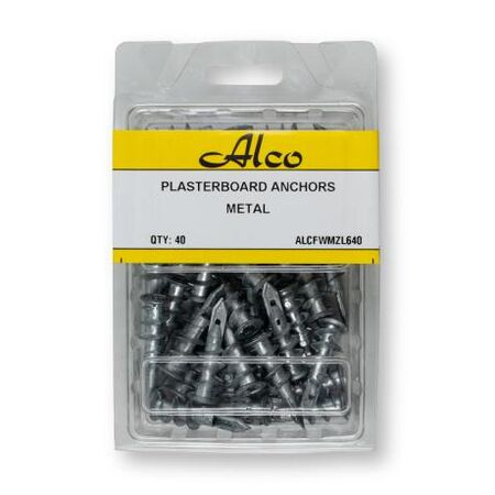 Anchor Plasterboard Hollow Wall Zinc Metal 7-8g Screw 40 Pack