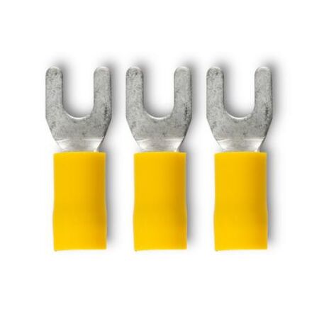 Crimp Terminal Pre-Insulated Fork 4mm Cable 4-6mm² Yellow 50 Pack