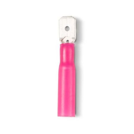 Crimp Terminal Fully Insulated Quick Disconnect 6.35mm Male Tab Cable 0.5-1.5mm² Red 500Pack