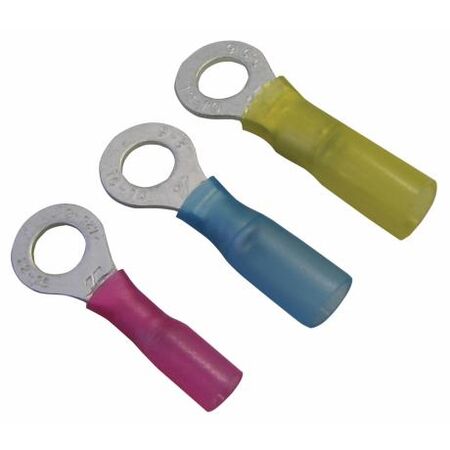 Crimp Terminal Heatshrink Blue Insulated Ring 5mm Cable 1.5-2.5mm² 50 Pack