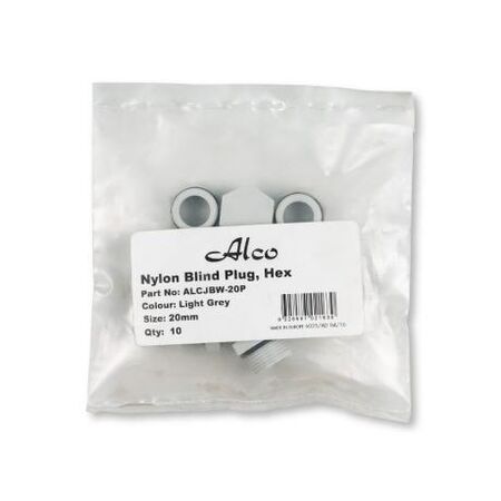 Blind Plug Nylon M20 Hexagon Head Light Grey