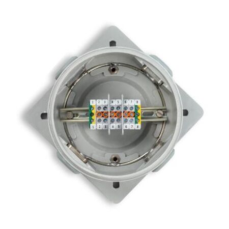 Junction Box 4x25mm Side Entry IP68 Active Terminals 6x 4mm² 2x Earth 3x Cross Connects