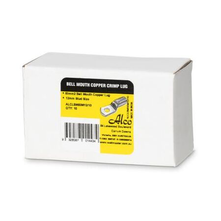 Crimp Lug Copper Bell Mouth Non-Insulated 50mm² M12 Stud