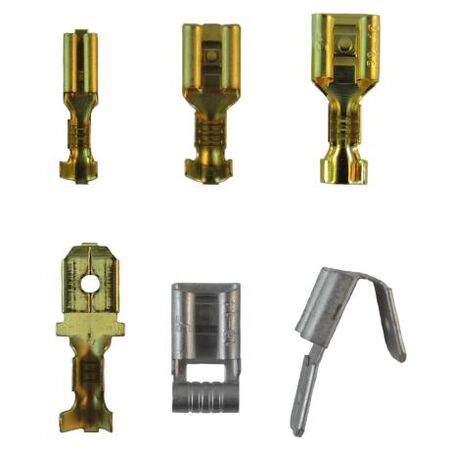 Crimp Terminal Non-Insulated Piggy Back 6.35mm Cable 1.5-2.5mm² 100 Pack