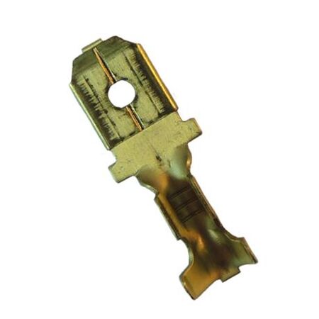 Crimp Terminal Non-Insulated Quick Disconnect 6.35mm Male Tab Cable 1.5-2.5mm² 100 Pack
