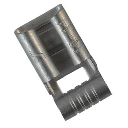 Crimp Terminal Non-Insulated Quick Disconnect 6.35mm Side Entry Male Tab Cable 1.5-2.5mm² 100 Pack