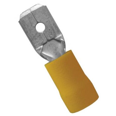 Crimp Terminal Quick Disconnect Insulated 4-6mm² Male Tab Width 6.3mm Yellow