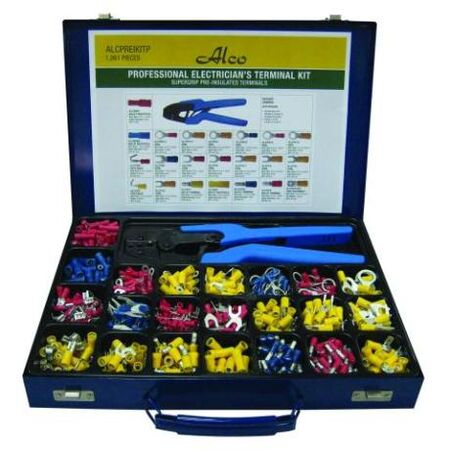 Electricians Crimp Terminal Professional Kit With Crimper 1061 Pieces