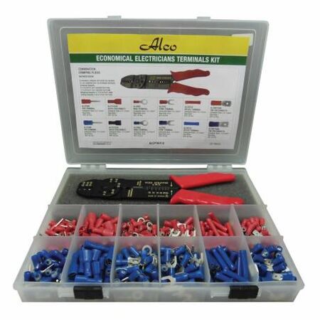 Electricians Crimp Terminal Economy Kit With Crimper 521 Pieces