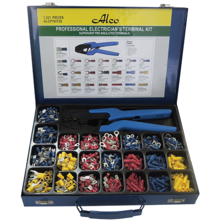 Electricians Crimp Terminal Professional Kit With Crimper 1231 Pieces