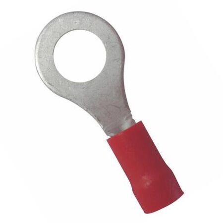 Crimp Terminal Ring 12mm 0.5-1.5mm² Cable Red 100 Pack