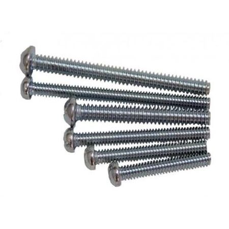 Machine Screws Steel Round Head Metal Thread Zinc Plated 3/16" Length 2"