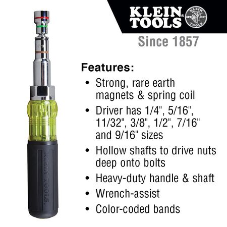 7-in-1 Multi-Bit Screwdriver / Nut Driver, Magnetic