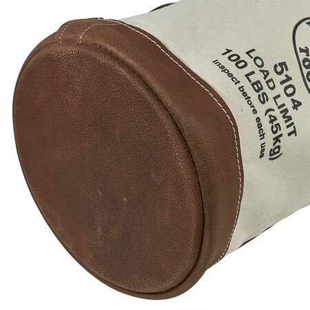 Canvas Bucket with Leather Bottom, 30.5 cm