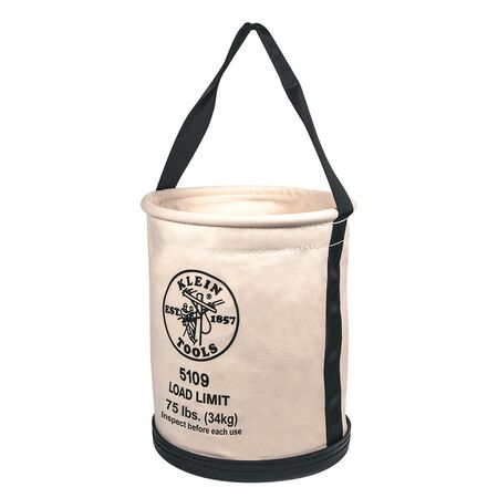 Canvas Bucket, Wide-Opening, Straight Walls, Moulded Bottom, 30.5 cm