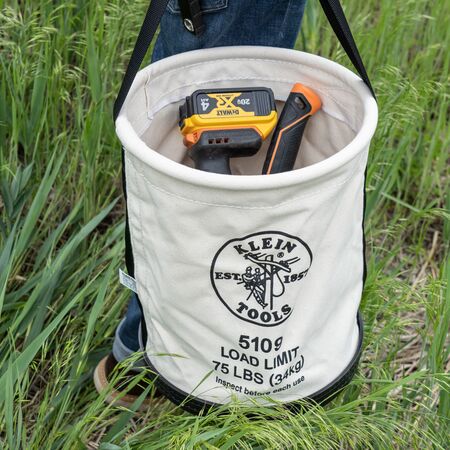 Canvas Bucket, Wide-Opening, Straight Walls, Moulded Bottom, 30.5 cm