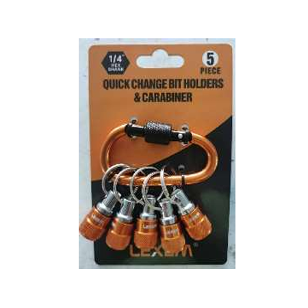 Quick Change Holders & Carabiner Set | 5PCS | Aluminium Construction | Compact & Lightweight | by LEXEM