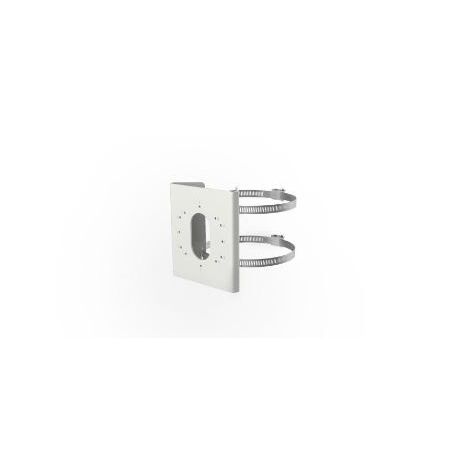 Vertical Pole Mount Bracket | Durable Stainless Steel | Hikvision White Finish | by HIKVISION