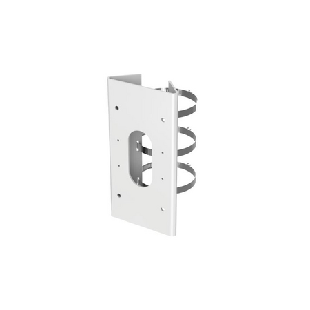 Vertical Pole Mount Bracket | Stainless Steel | Hikvision White Finish | Compatible with 26X5, 27X5, 2HX5 Series | by HIKVISION